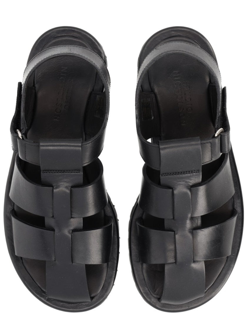 Studio Nicholson Sandom Wide Straps Leather Sandals