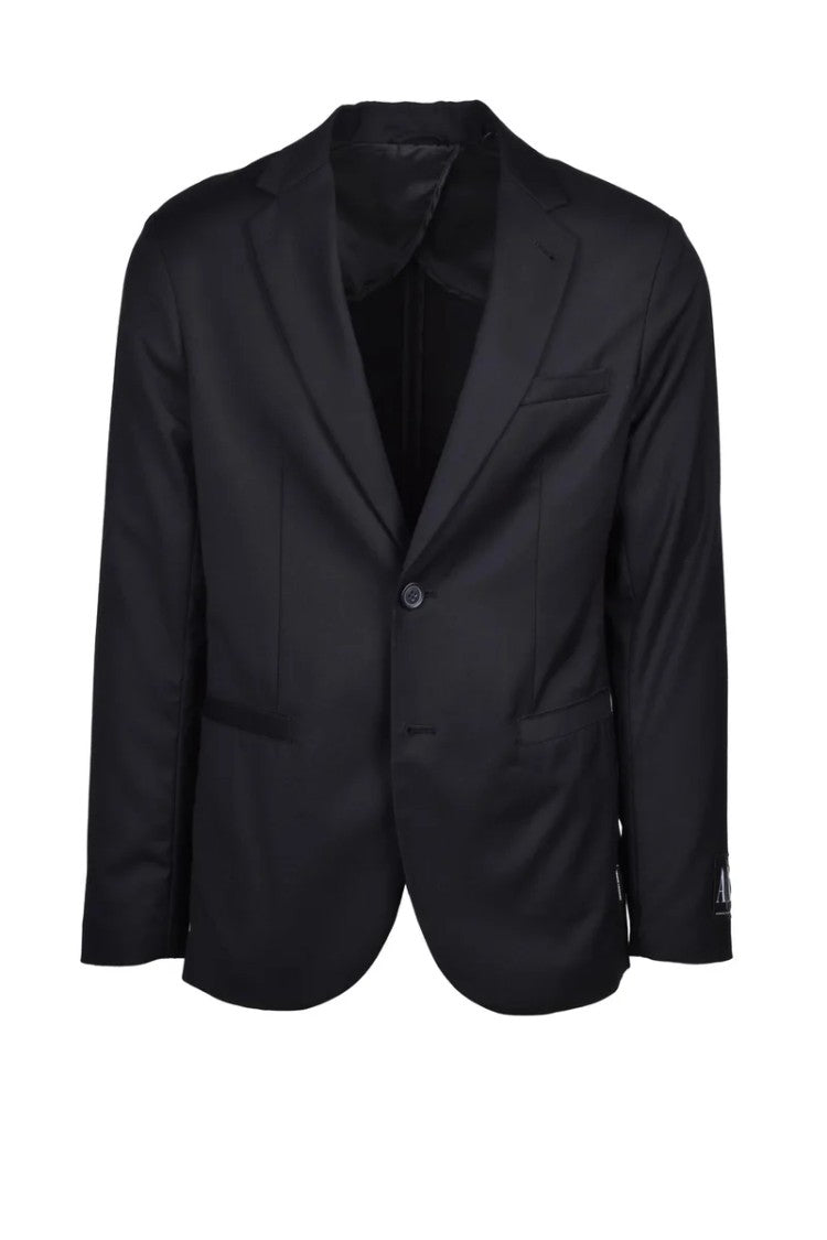 Armani Exchange Tailored Black Blazer With Single-Button Closure