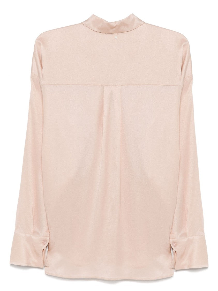 Lorena Antoniazzi Pink Luna Silky Flared Cuffs Long-Sleeve Shirt