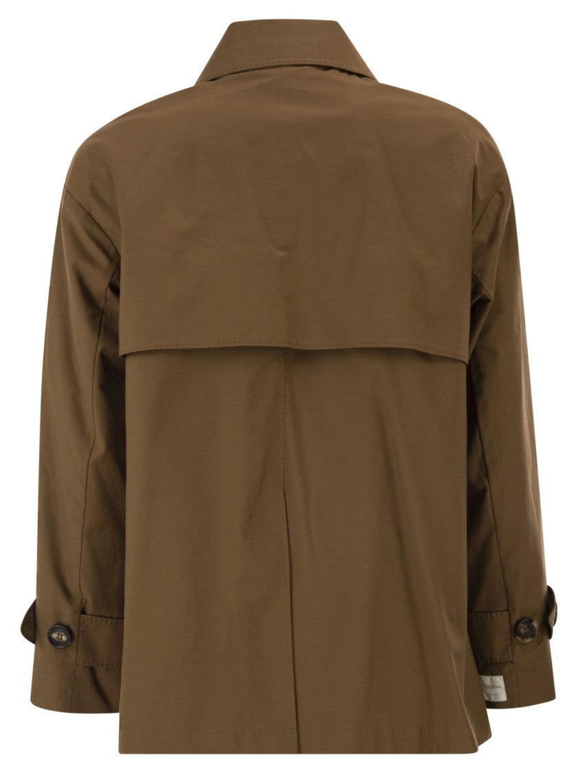 Max Mara Mtczeno - Double-Breasted Trench Coat In Water-Repellent Cotton