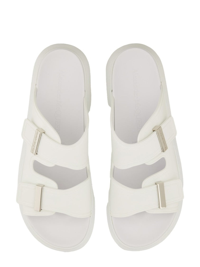 Alexander Mcqueen Matte Contoured Footbed Double Buckle Sandals