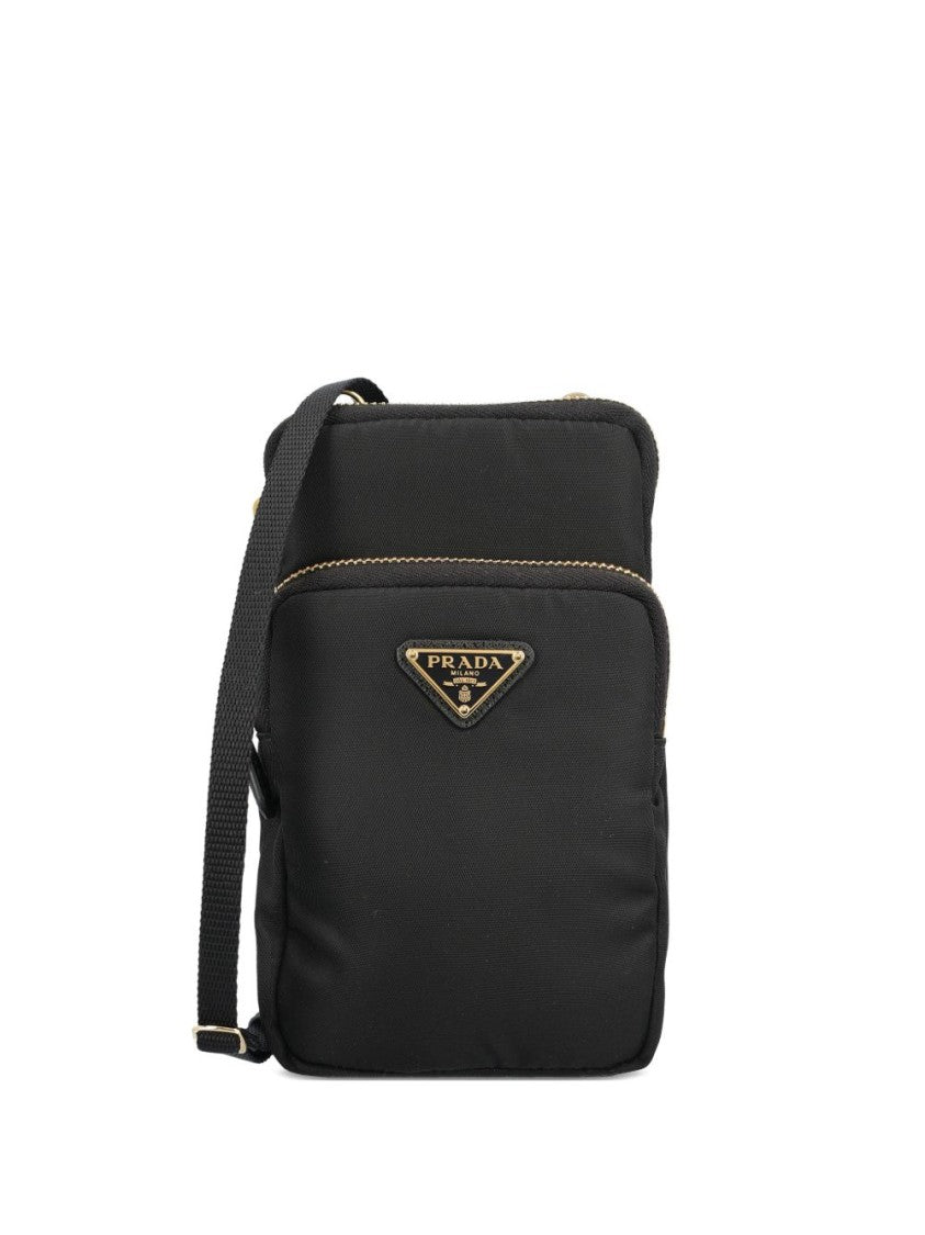 Prada Compact Black Wallet With Gold-Tone Hardware