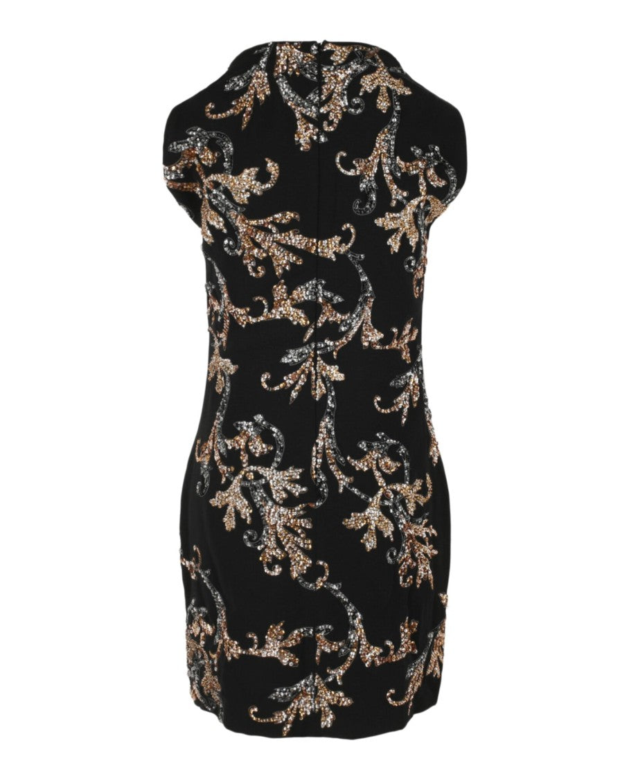 Versace Acanthus Leaf Sequin & Crystal Embellished Minidress