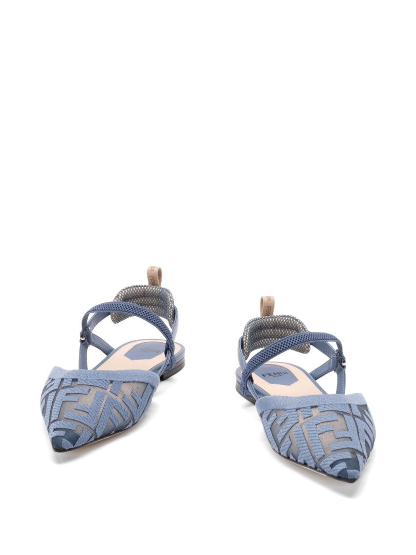 Fendi Light Blue Colibrì Lite Mesh Flats