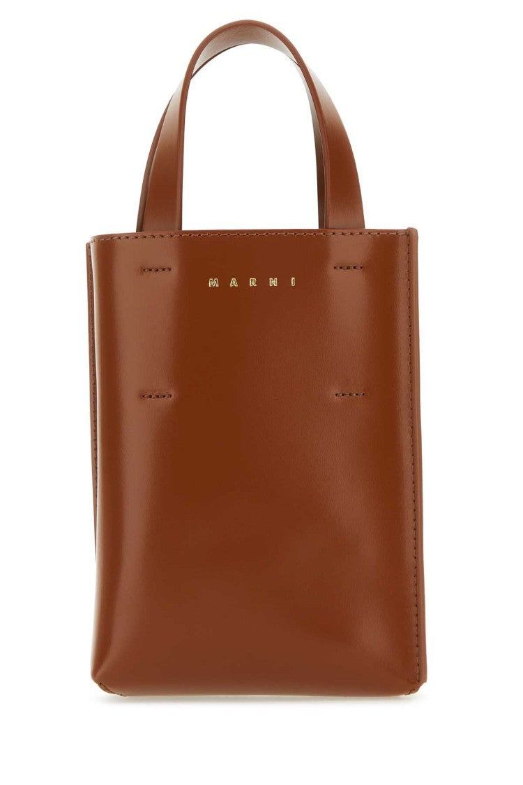 Marni Brown Leather Nano Museo Handbag