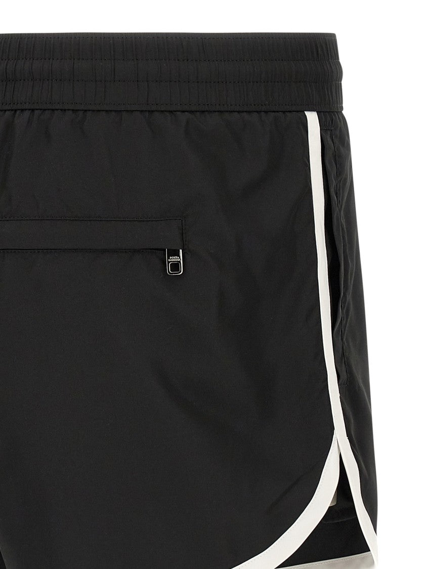 Dolce & Gabbana Technical Fabric Swimsuit With Contrasting Piping