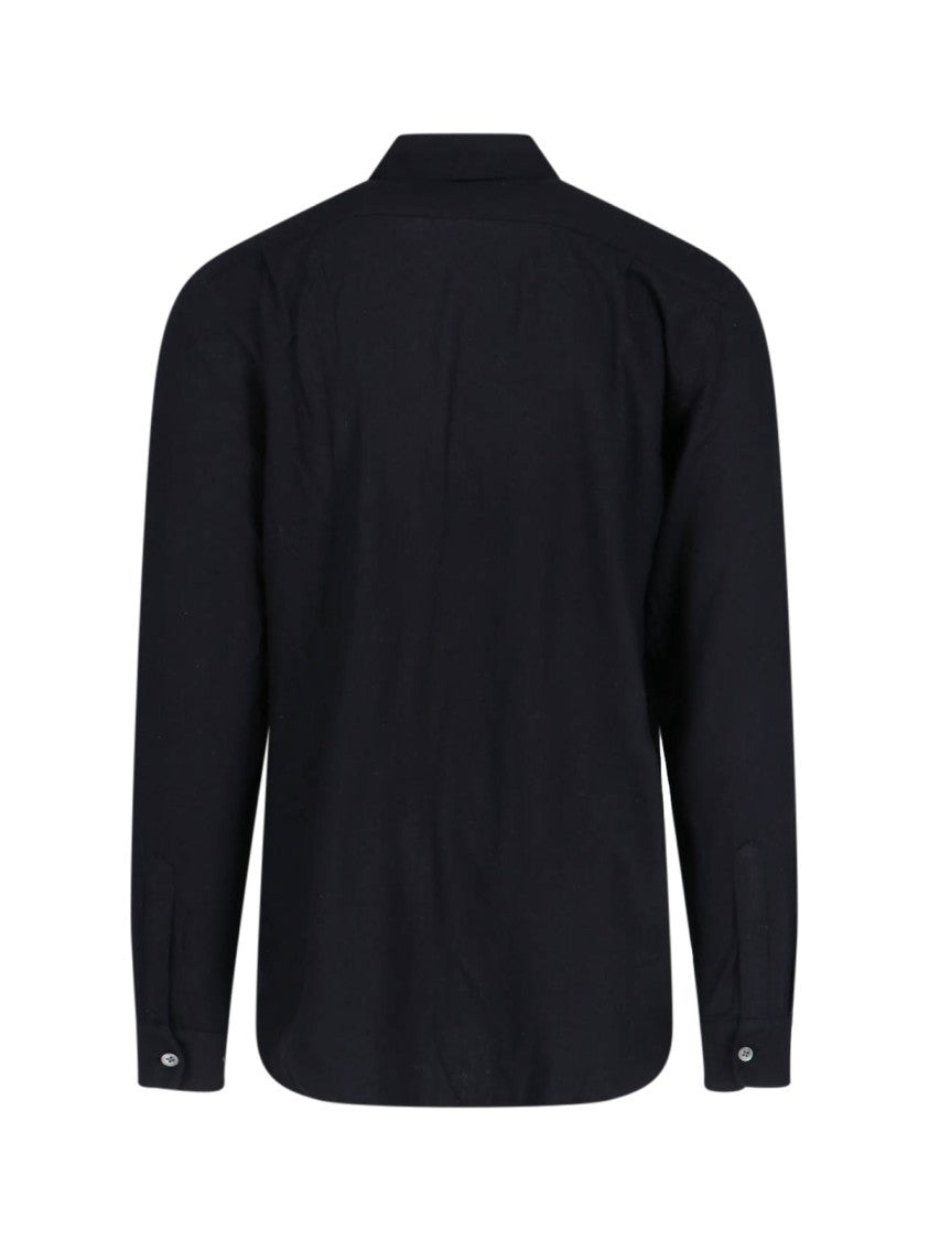 Our Legacy Classic Black Silk Shirt With Contrasting Button Closure
