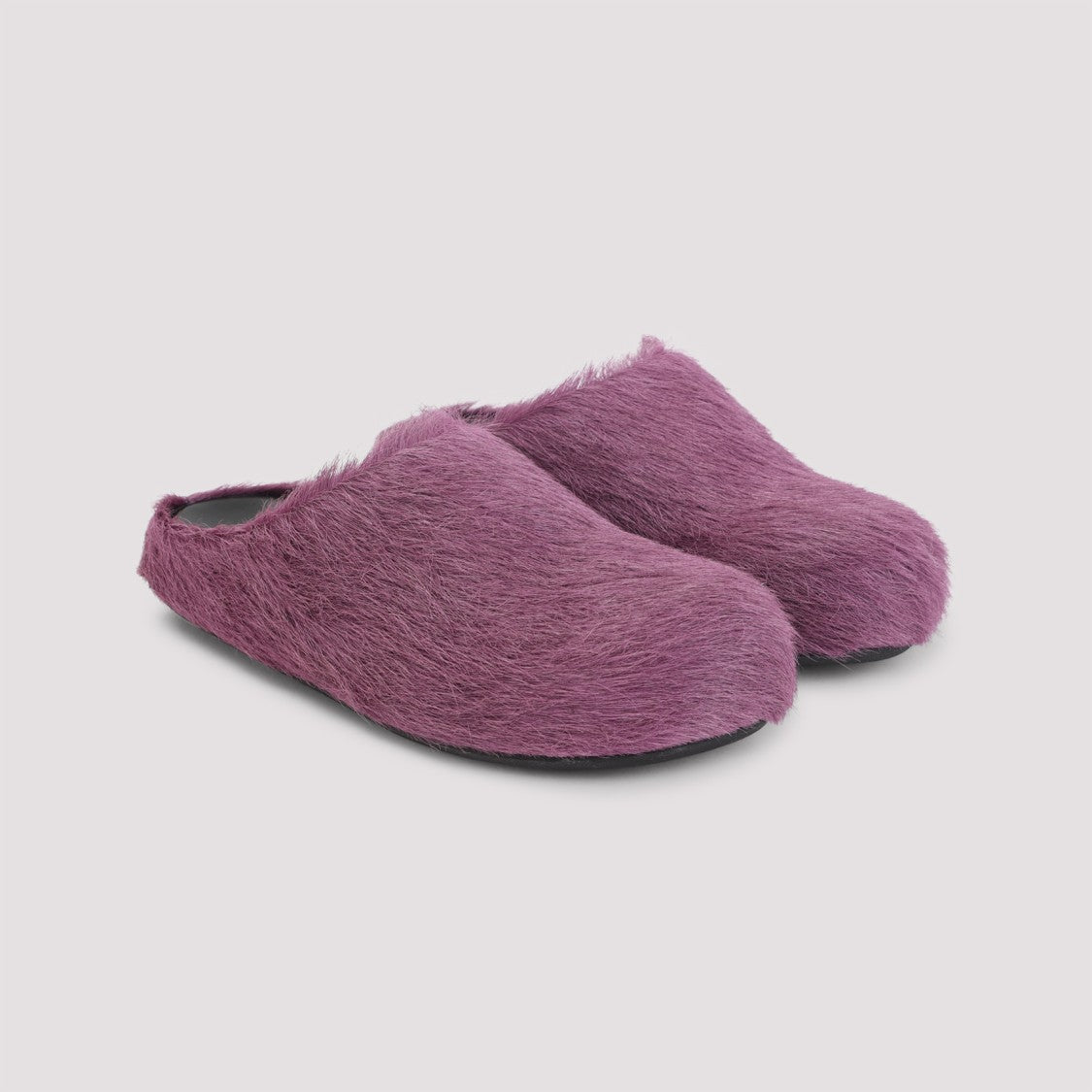 Marni Prune Violet Calf Hair Fussbett Mules