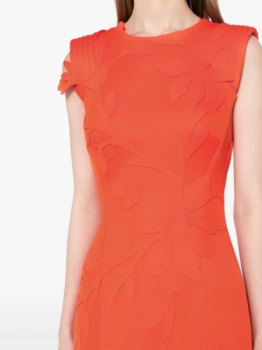 Saiid Kobeisy Neoprene Dress With Floral  Embroidery