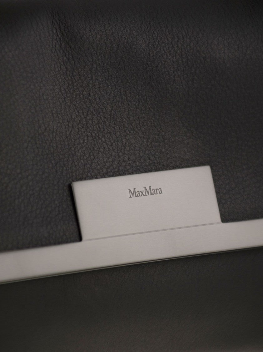 Max Mara Mmclaspclutch - Small Natural Leather Clutch Bag