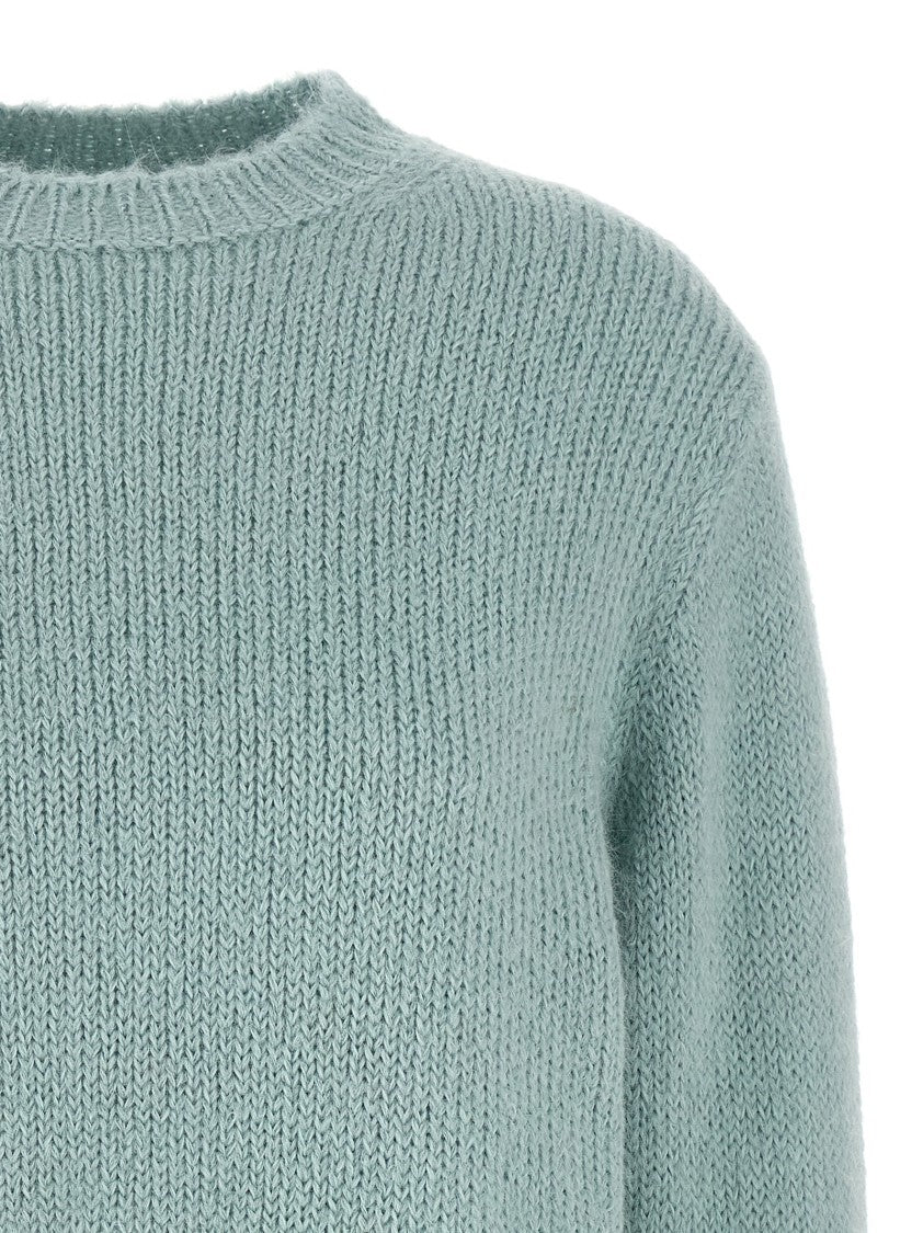 Jil Sander Alpaca Wool Crewneck Sweater With Dropped Shoulders