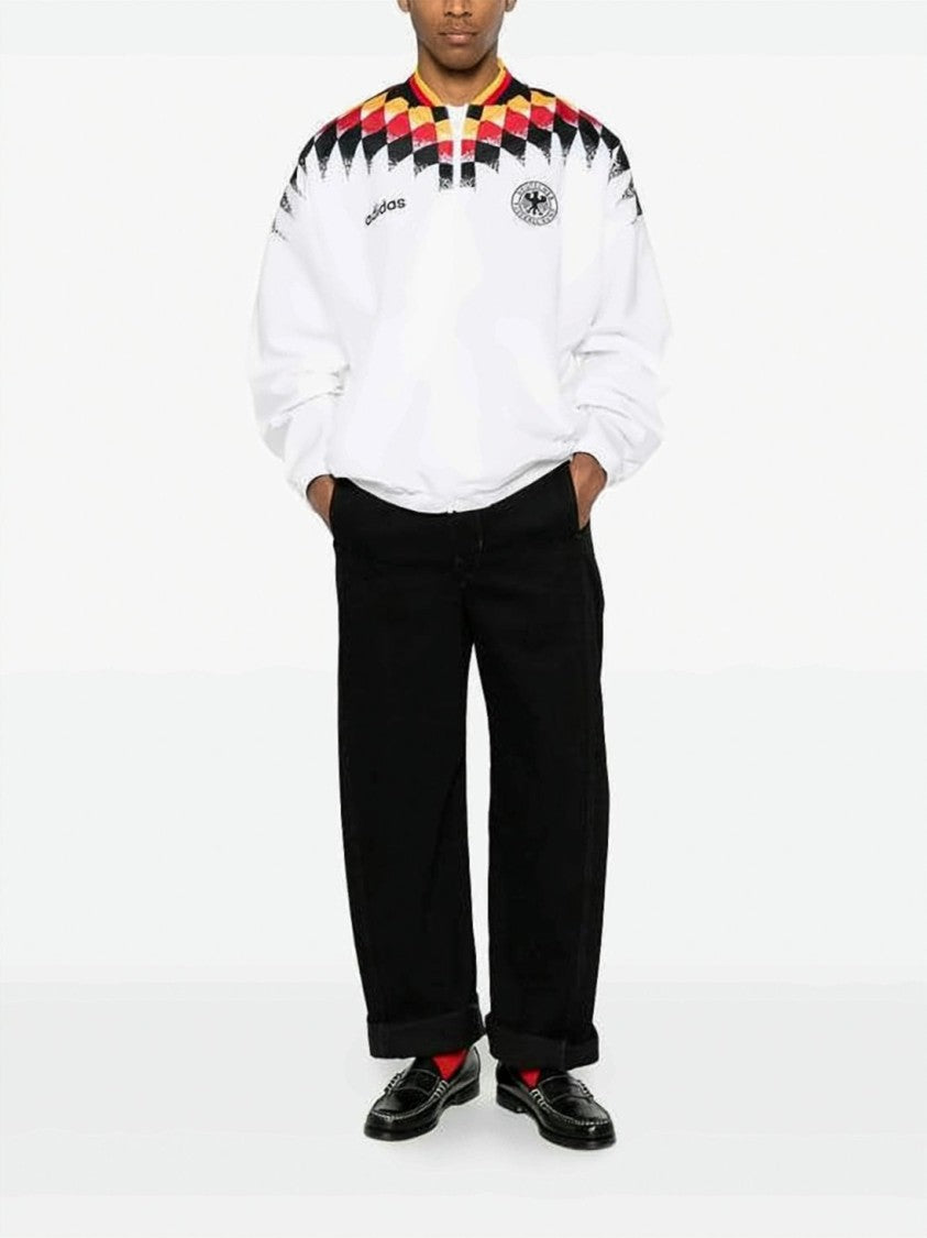 Adidas Geometric Pattern Zip-Up Jacket With Ribbed Collar