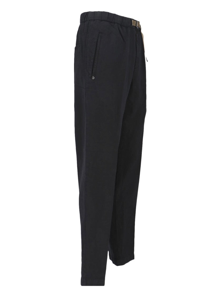 White Sand Mid-Rise Straight-Leg Pants With Adjustable Waist