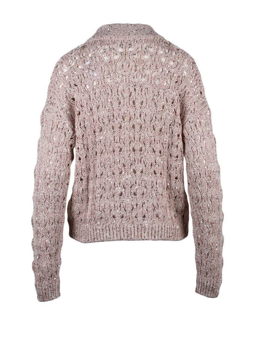 Eleventy Pink Cotton Polyamide Polyester Zip Cardigan