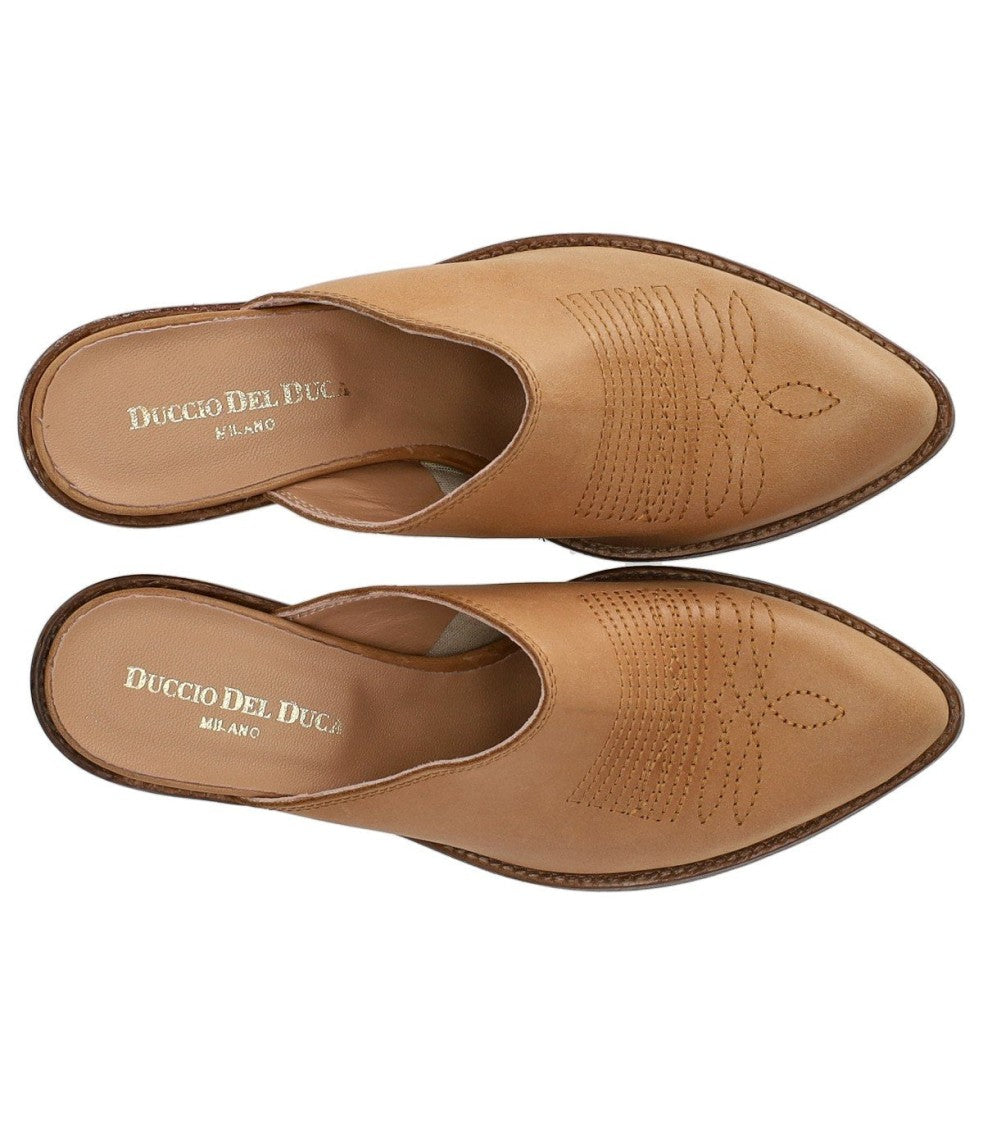 Duccio Del Duca Maverik Western Tan Mule