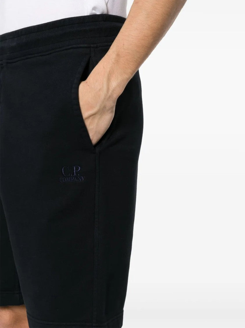 C.P. Company Logo-Embroidered Cotton Shorts