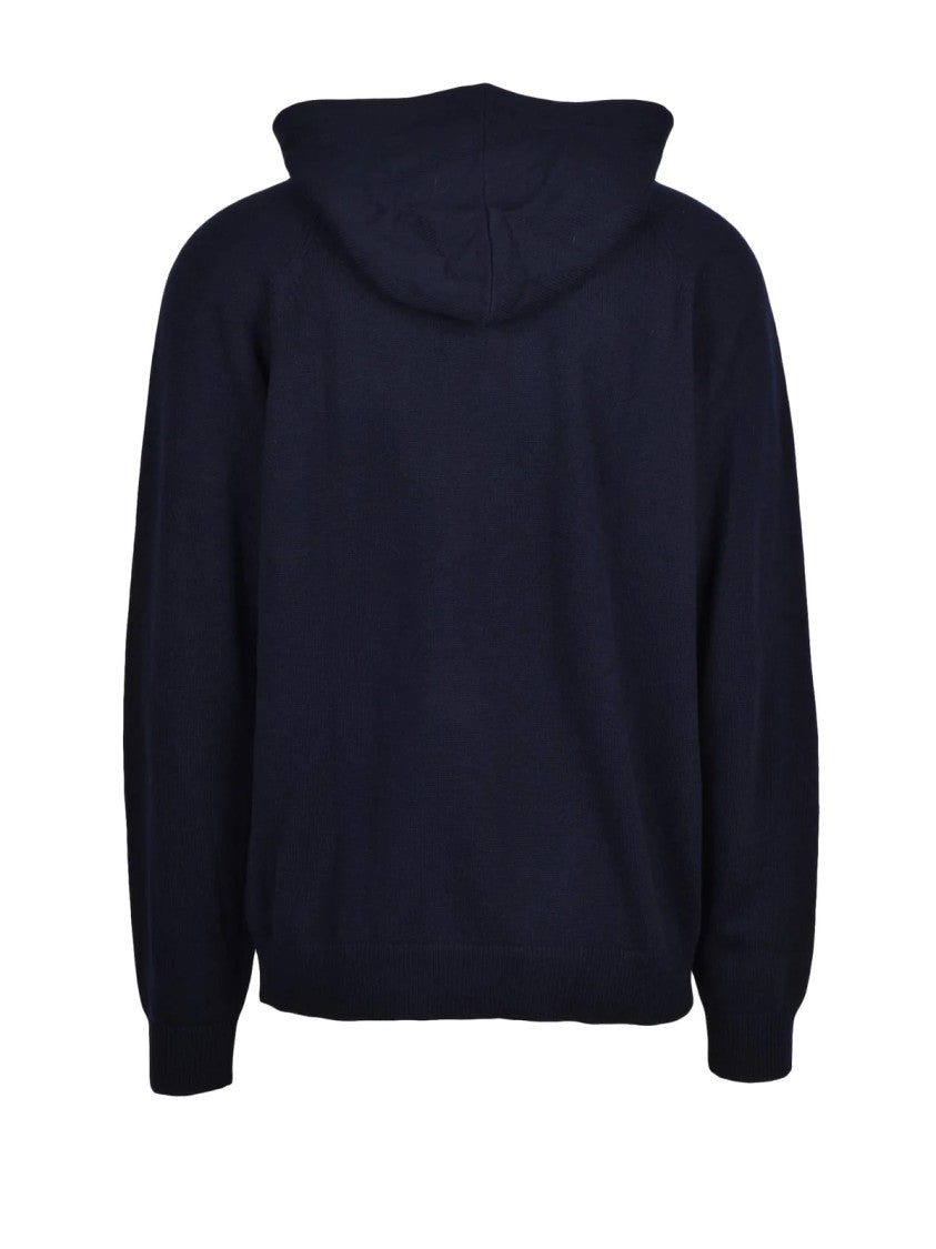 Sun68 Multicolor Merino Wool-Blend Hooded Knit Sweater