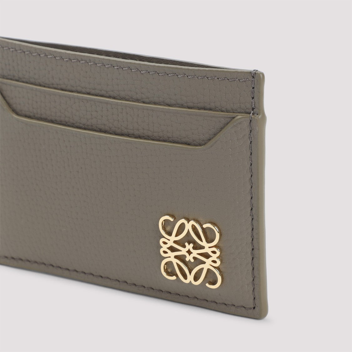 Loewe Anagram Plain Brown Calf Skin Credit Card Case