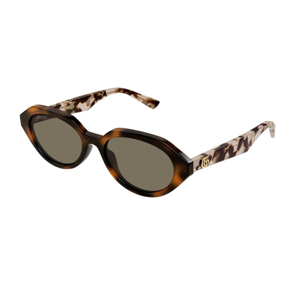 Gucci Geometric Oval Sunglasses With Gold-Tone Double G Logos Gg2178s Linea Emblem