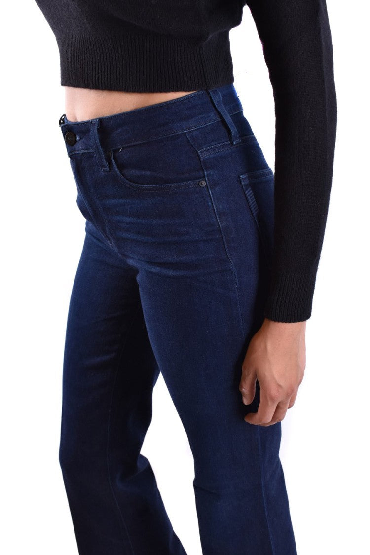 Paige High-Waisted Indigo Denim Jeans With Flared Silhouette