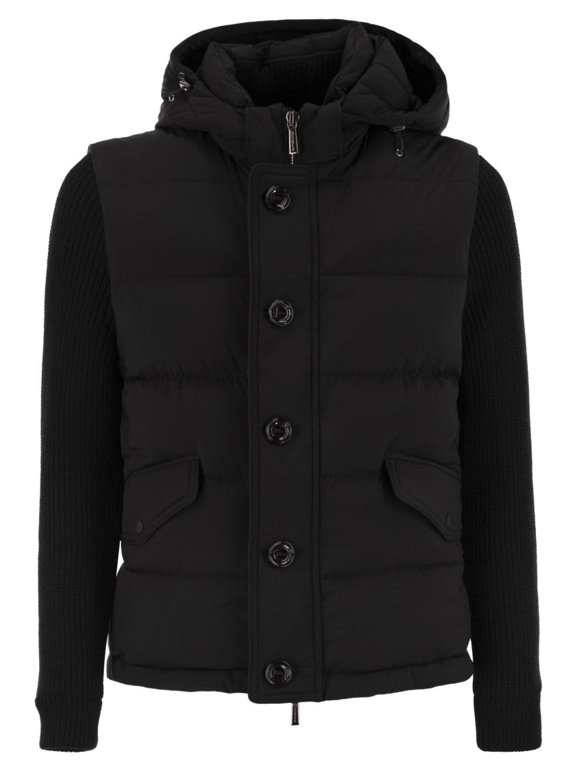 Moorer Foscolo-Knm - Bomber Jacket With Knitted Sleeves