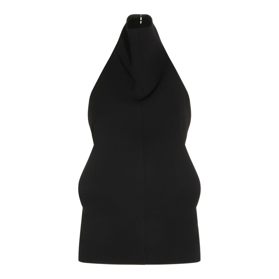 Khaite Sleek Black Top With High Collar And Open Back Detail