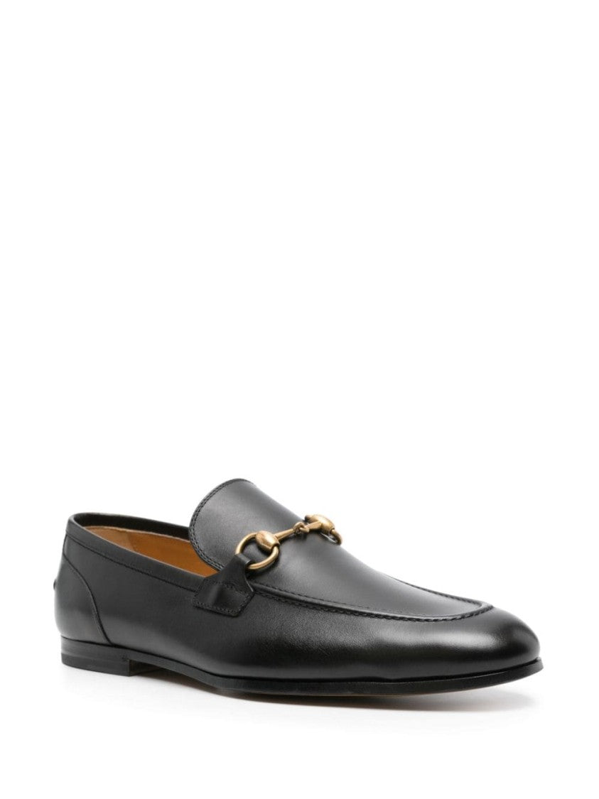 Gucci Black Jordaan Piped-Trim Leather Loafers