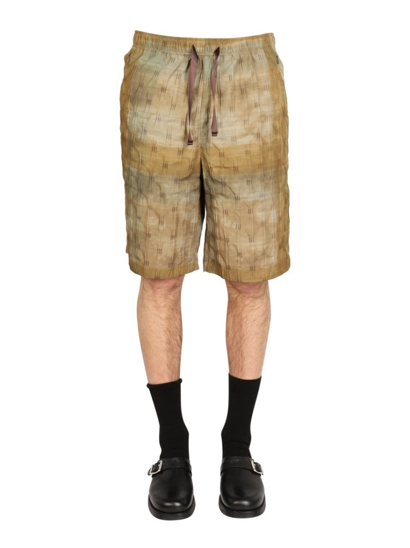 Needles Earthy Checkered Bermuda Shorts