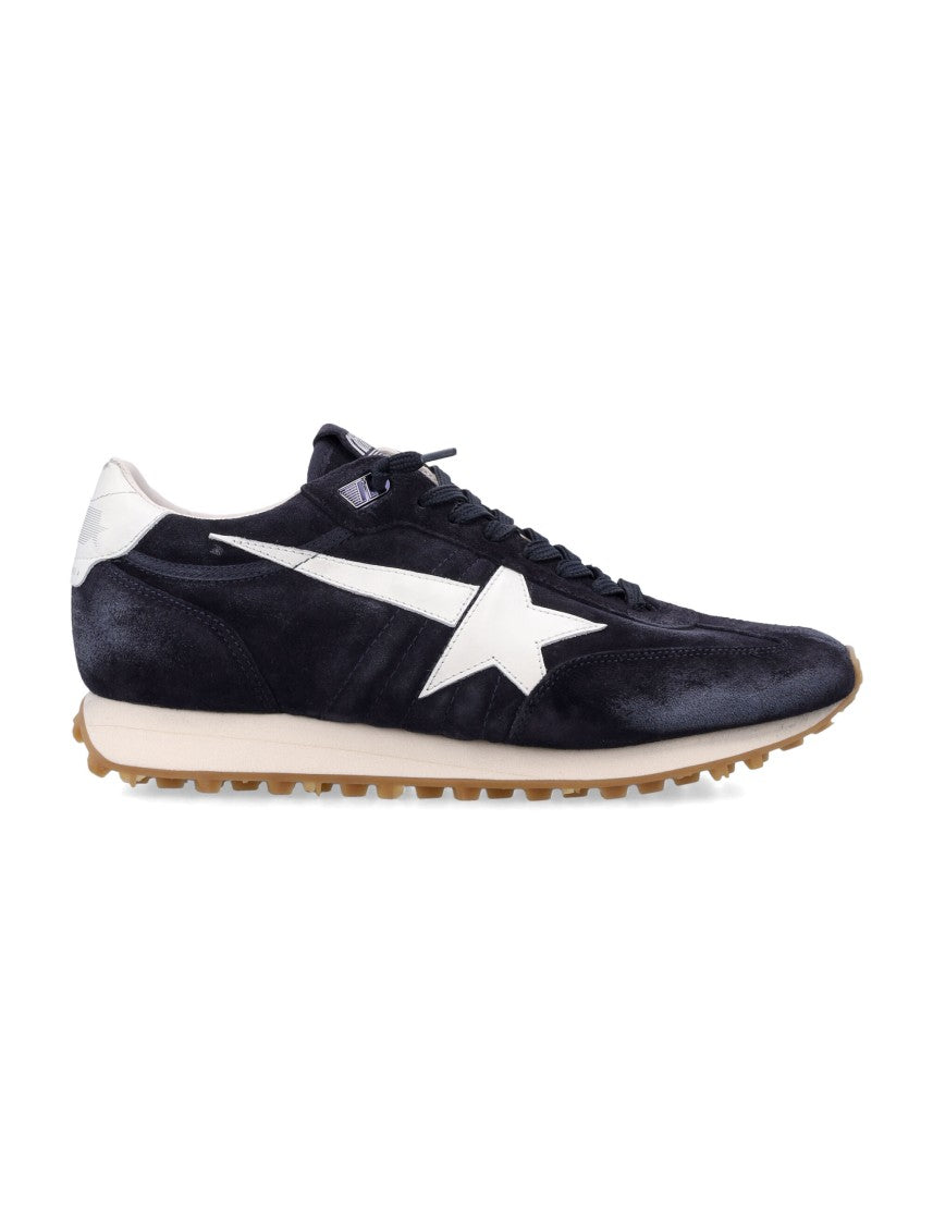 Golden Goose Blue Suede Marathon Sneakers
