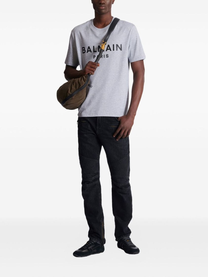 Balmain Slim Fit Ribbed Zippered Jeans