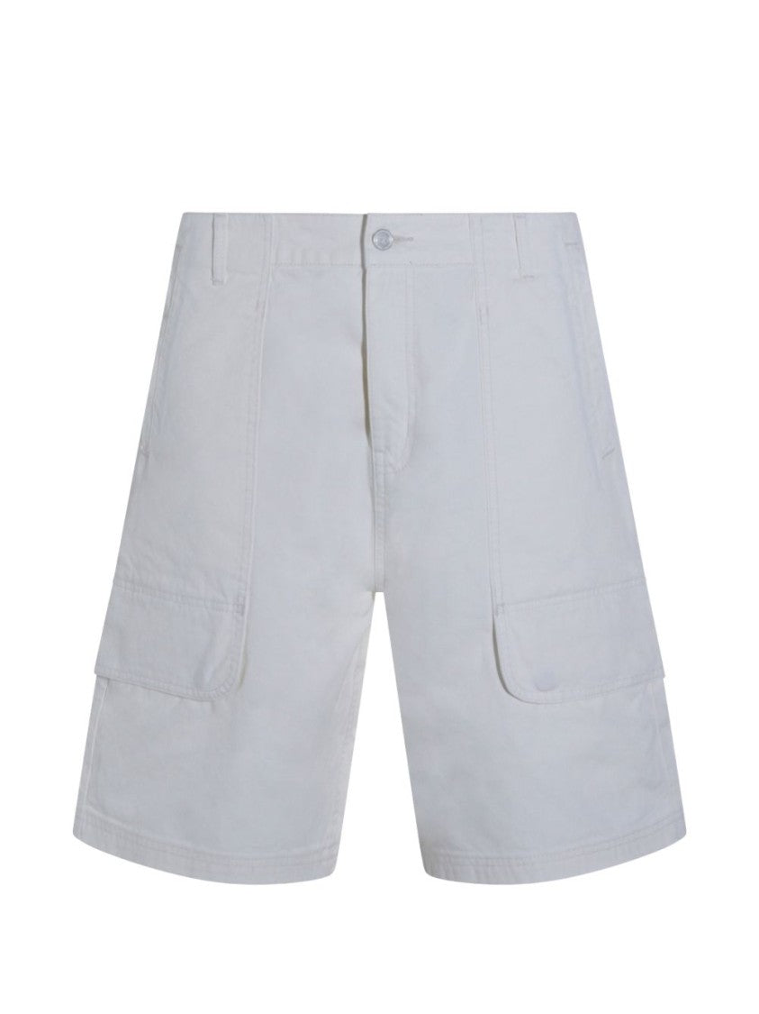 Arte Minimalist White Cotton Shorts With Functional Pockets