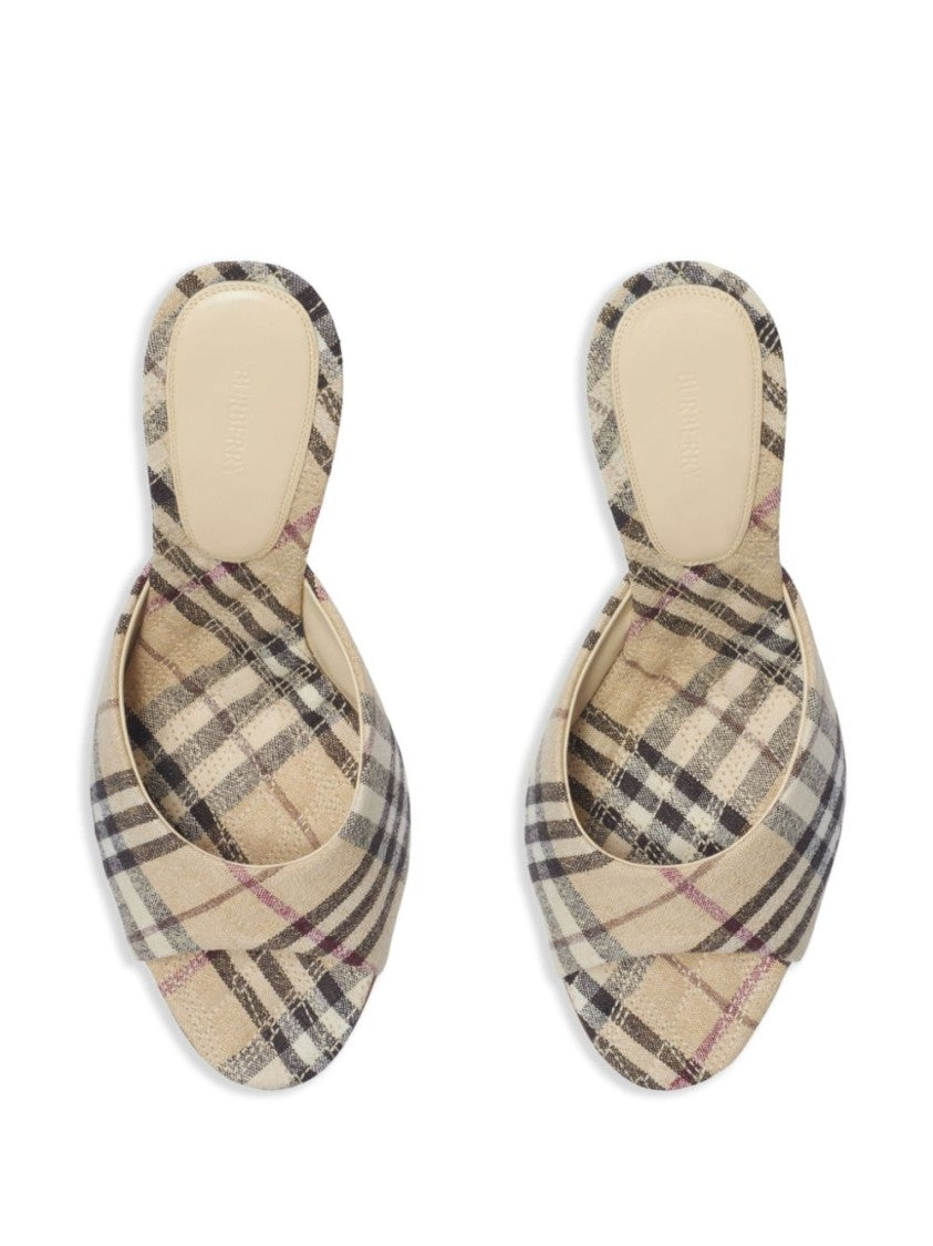 Burberry Plaid Pattern Stiletto Sandals