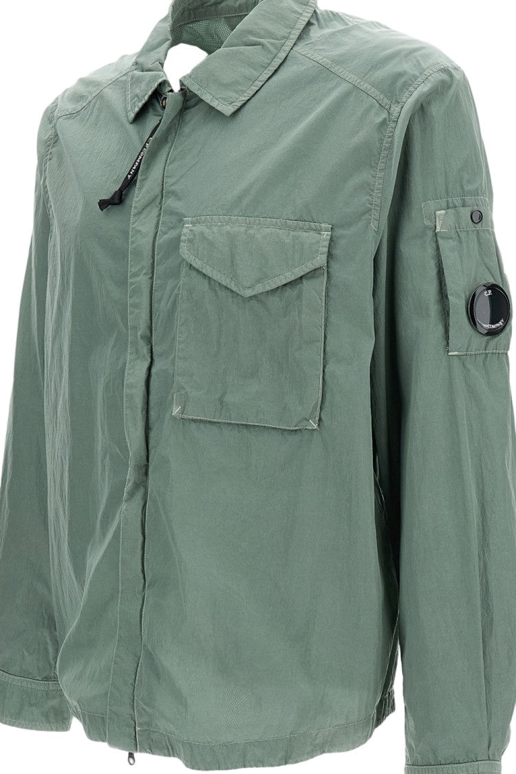 C.P. Company Solid Green Casual Shirt With Classic Button-Up Design