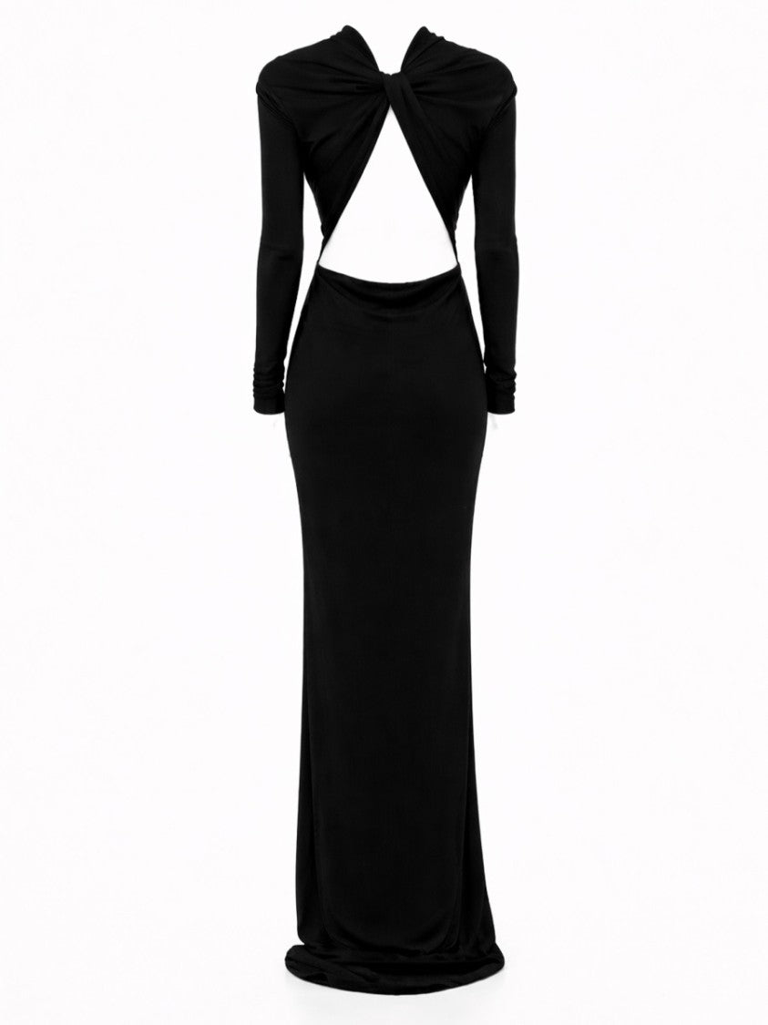 Tom Ford Asymmetrical Viscose Open Back Evening Dress