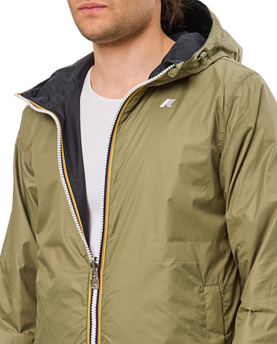 K-Way Black Hooded Zip Jacket
