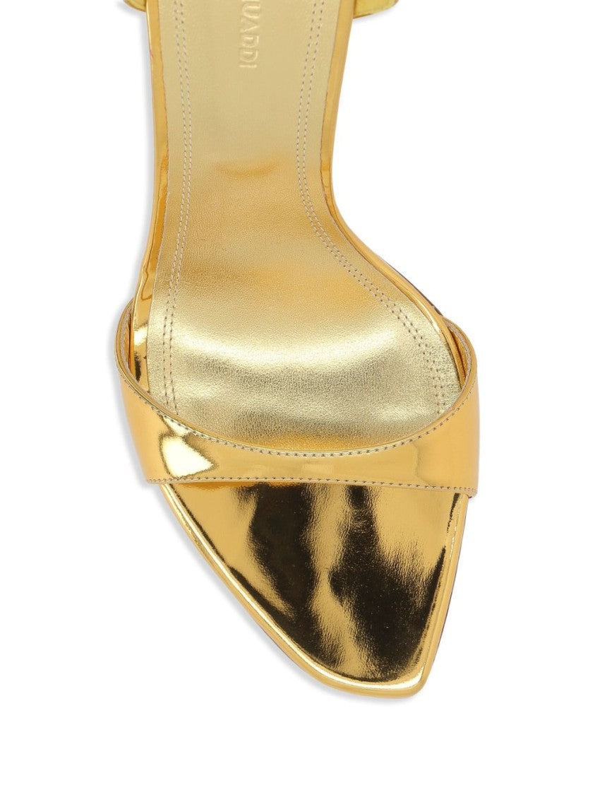 Amina Muaddi Golden Mirrored Sandals