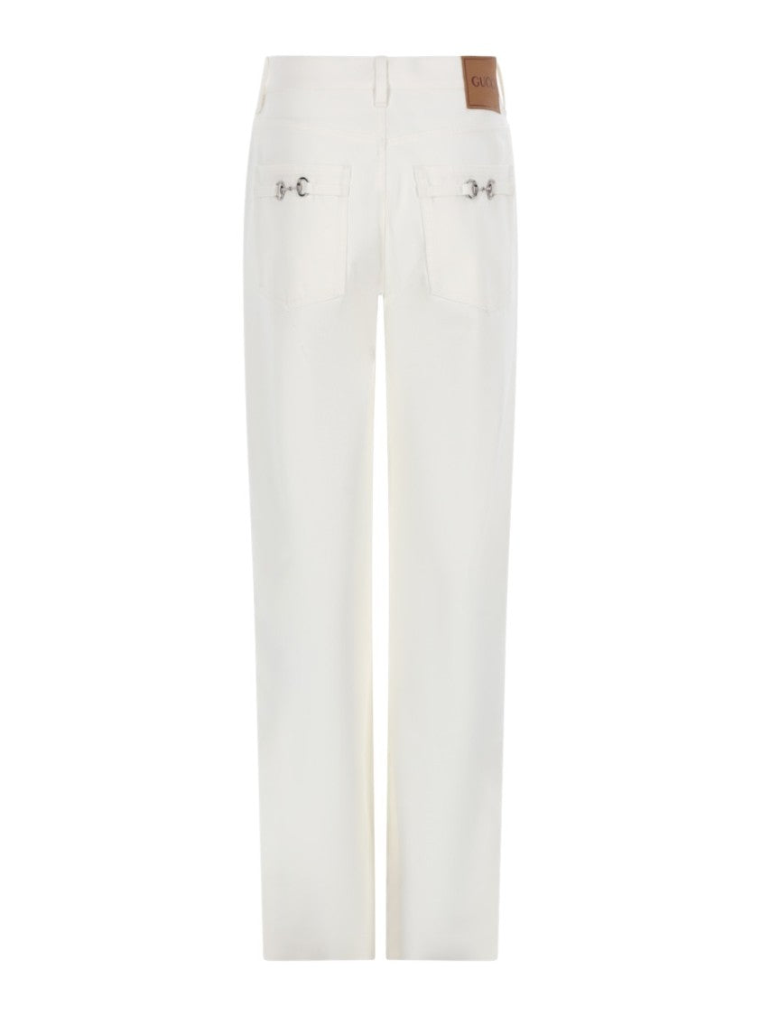 Gucci Off-White Loose Fit Cotton Jeans