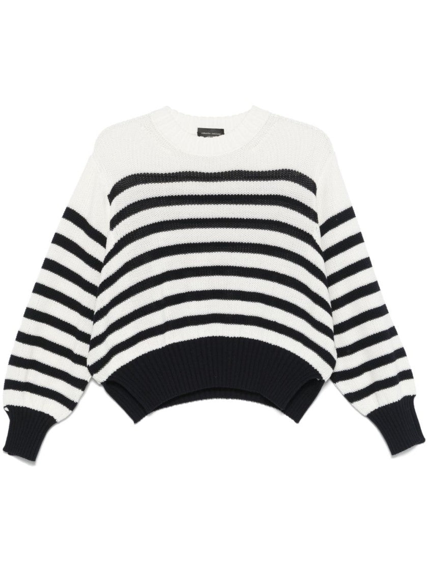 Roberto Collina Relaxed Fit Striped Knit Sweater
