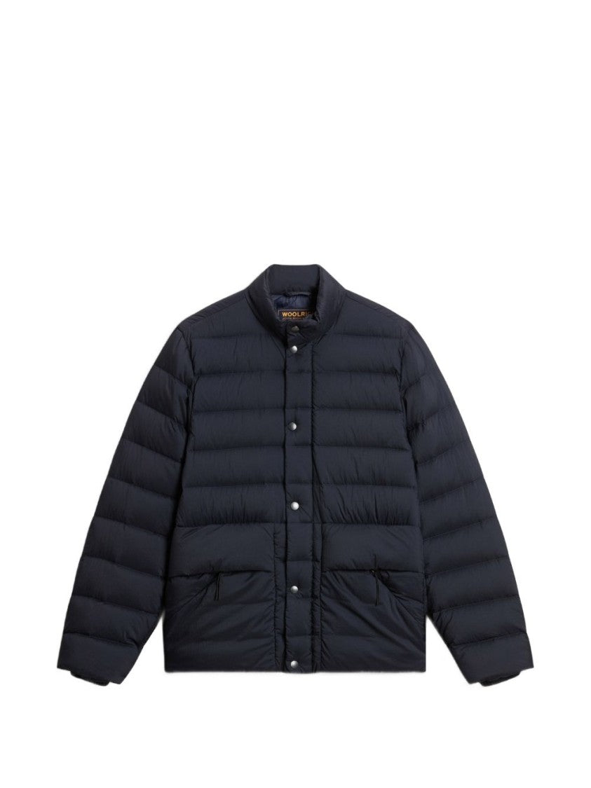 Woolrich Quilted Black Padded Jacket With Stand Collar