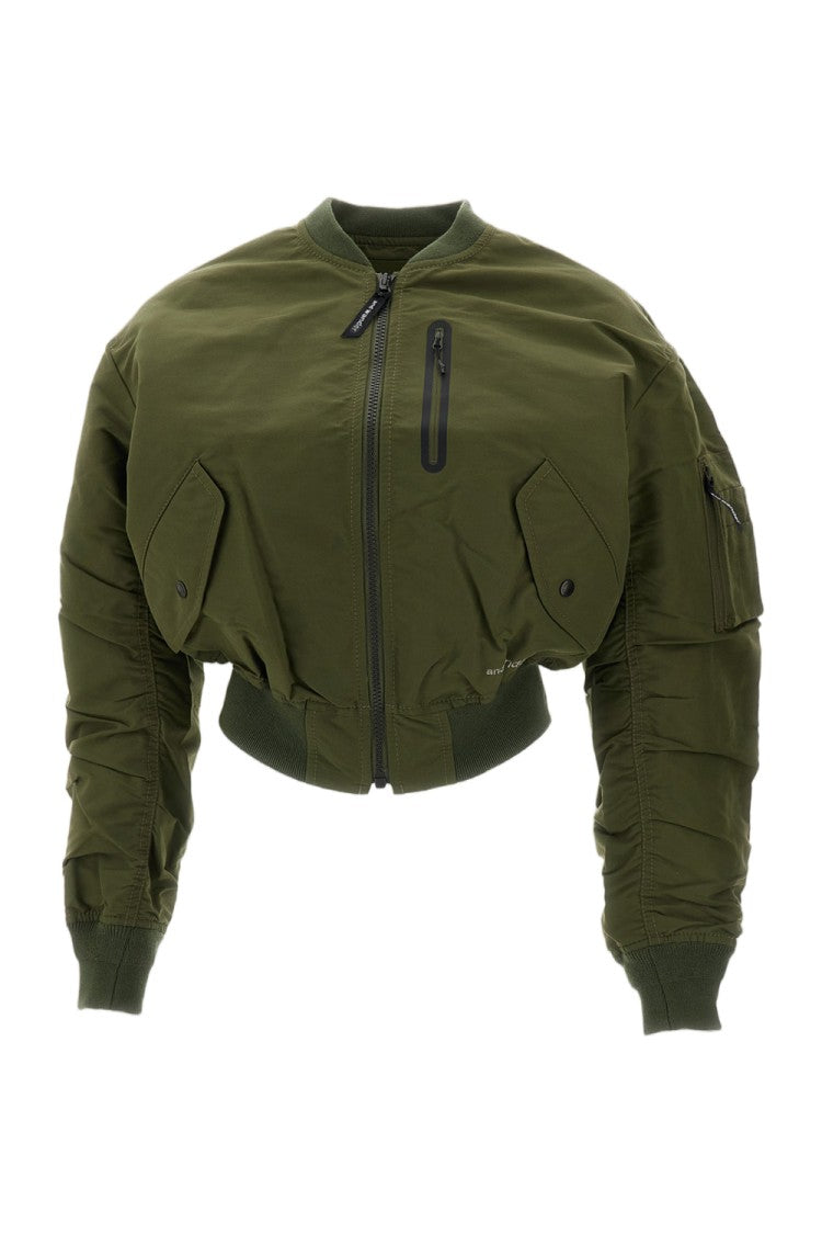 And Wander Green Cordura Flight Nylon Bomber Jacket