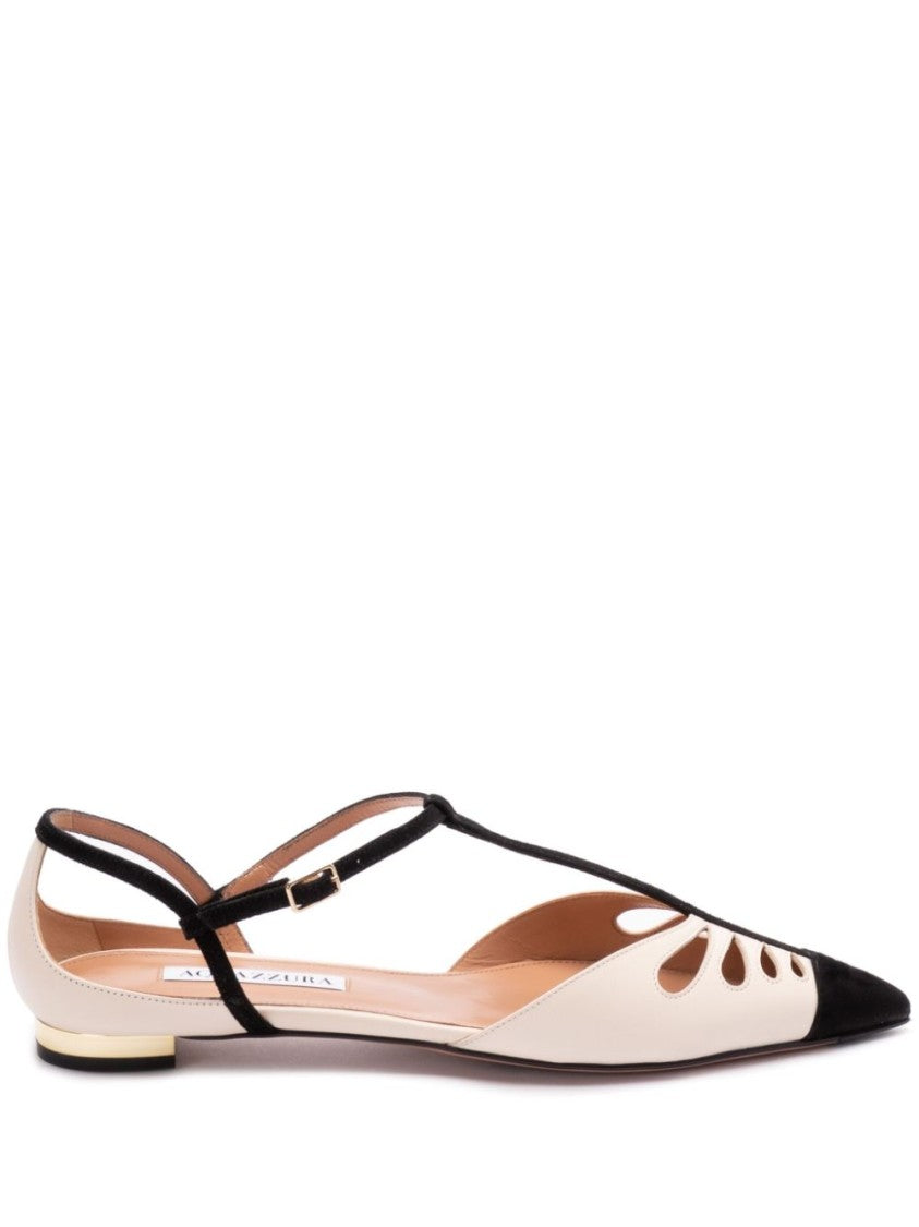 Aquazzura White Flat Shoes With Pointed Toe