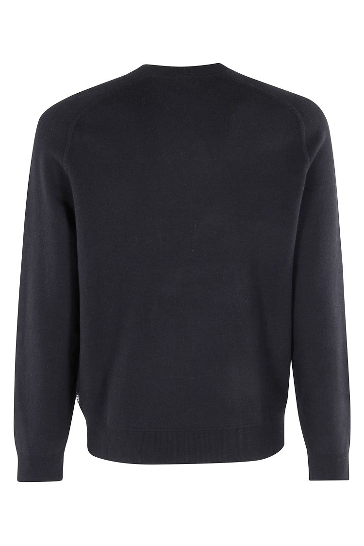 Boss H Hidoneo Black Cropped Cotton-Blend Crewneck Sweater