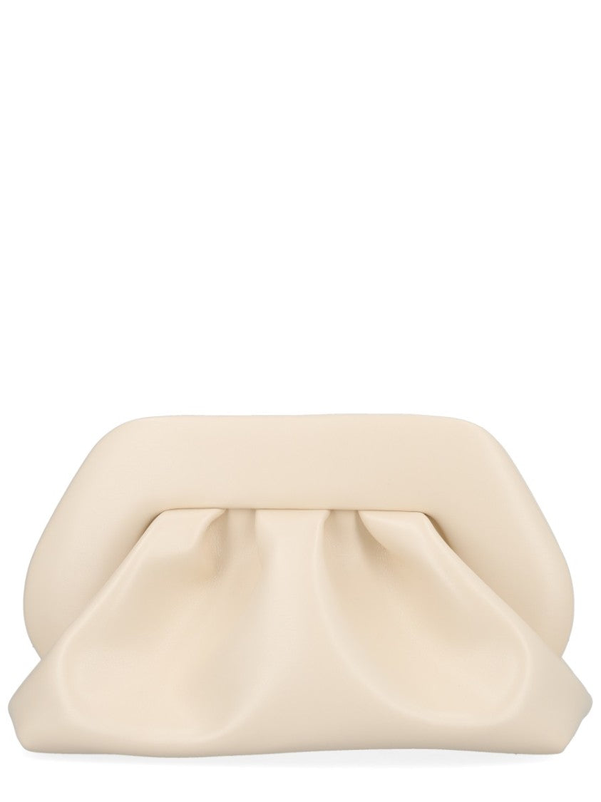 Themoirè Neutrals Bios Soft Gathered Matte Frame Clutch