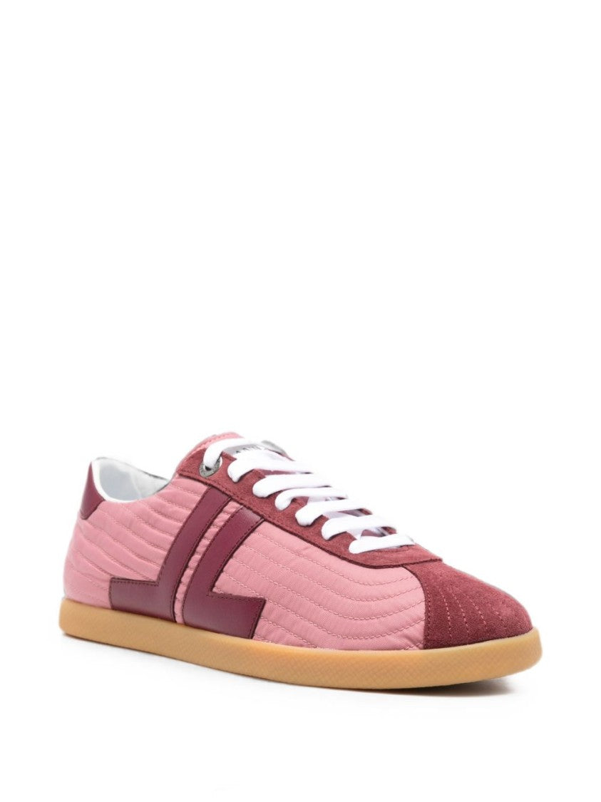 Lanvin Pink Quilted Sneakers With Logo Detail