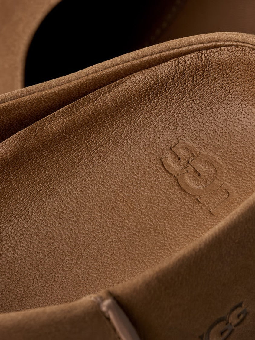 Ugg Suede Slip-On Clogs With Rounded Toe