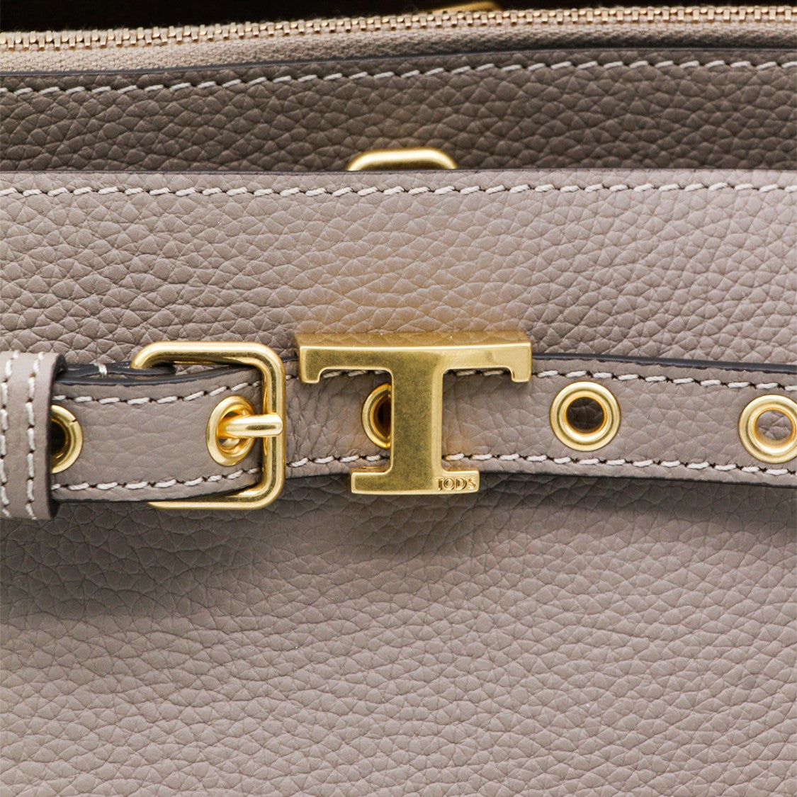 Tod's Grey Leather Handbag With T Hardware