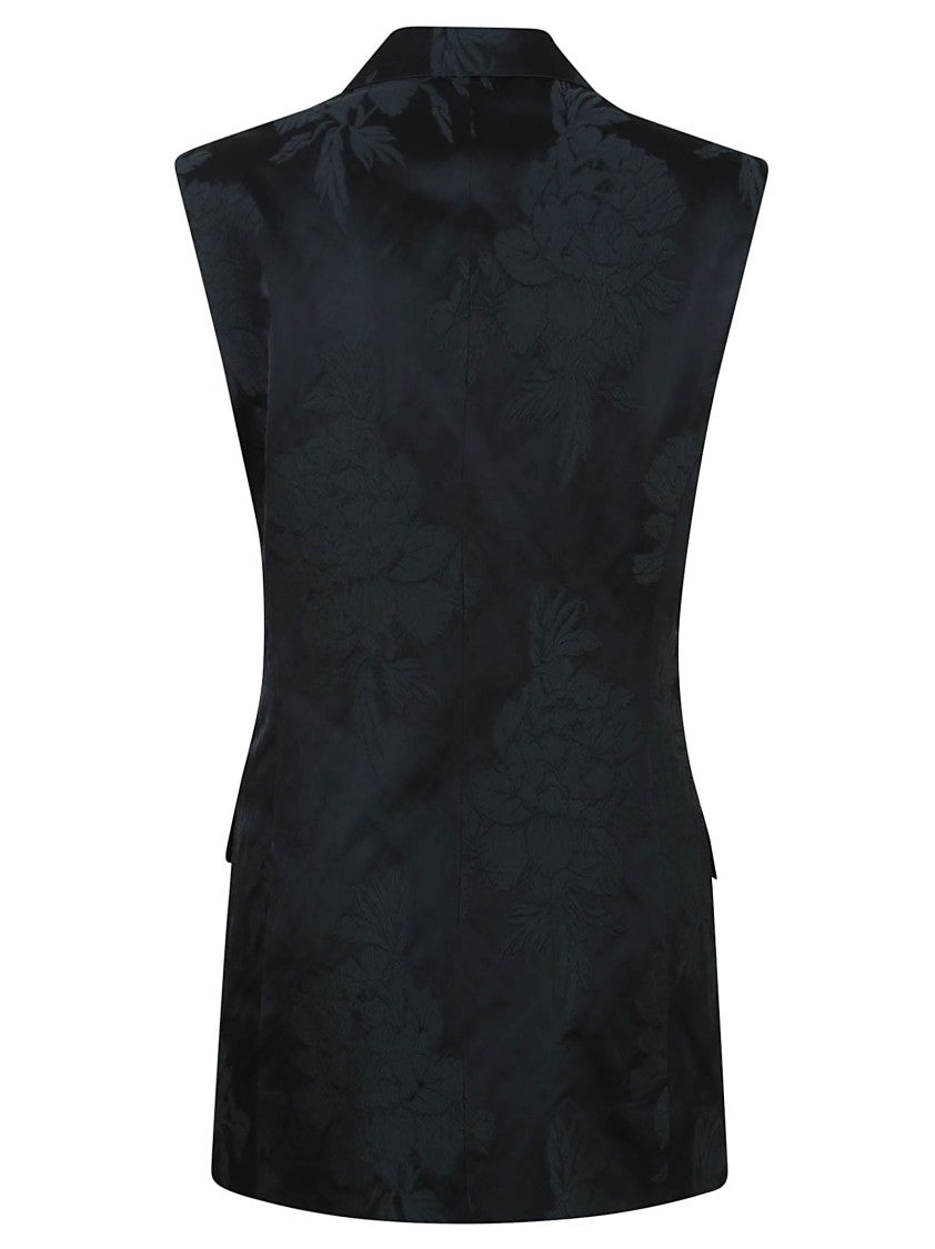 Dries Van Noten Floral Patterned Sleeveless Jacket With Tailored Silhouette