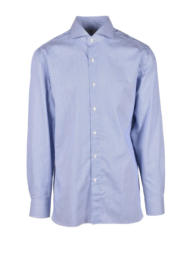 Luigi Borrelli Napoli Cotton Shirt - White/Blue