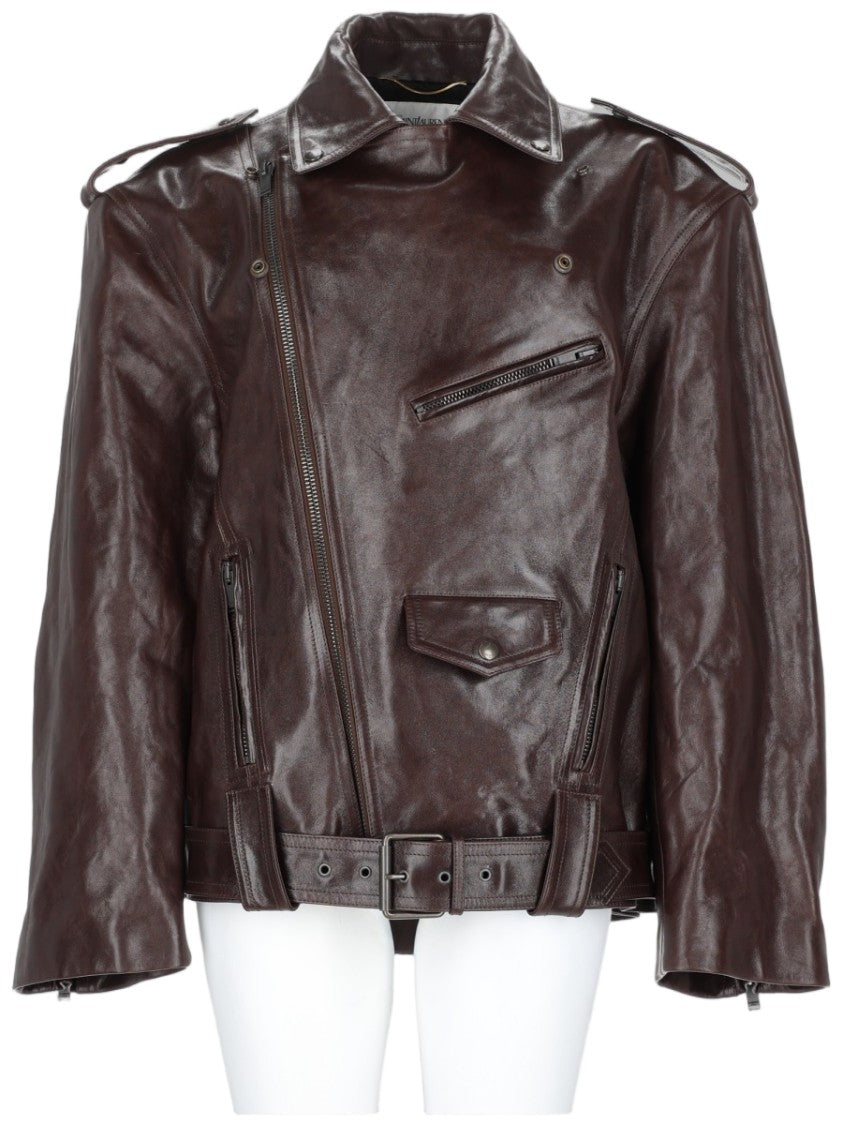 Saint Laurent Smooth Calf Leather Biker Jacket