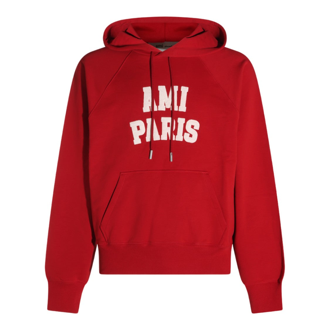Ami Paris Red Hooded Lettering Sweatshirt